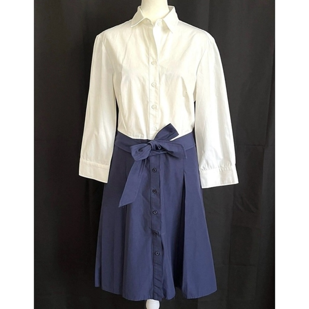 FINLEY Rocky Tie Front 3/4 Sleeve
Chambray Button Front Shirt Dress, nav…